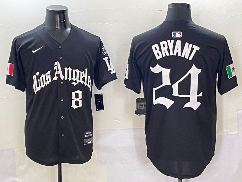 Men Los Angeles Dodgers #24 Bryant Black Five generations Joint Name 2025 Nike MLB Jersey style 8->los angeles dodgers->MLB Jersey